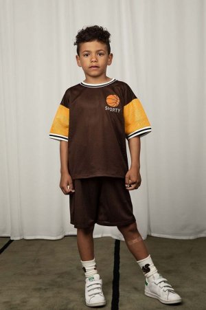 Детская футболка Корзина, коричневый Mini Rodini