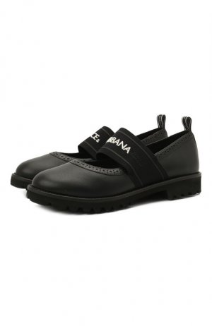 Кожаные туфли Dolce & Gabbana. Цвет: чёрный