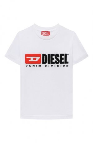 Хлопковая футболка Diesel. Цвет: белый