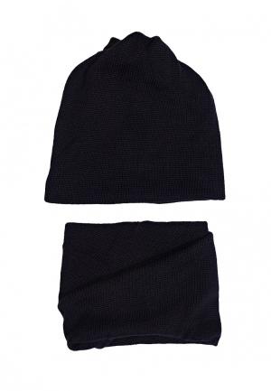Комплект шапка и шарф FreeSpirit Universal Disquared. Цвет: черный