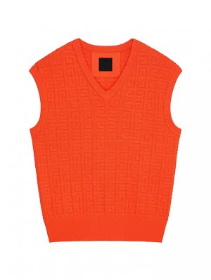 Свитер без рукавов из жаккарда 4G , цвет bright orange Givenchy
