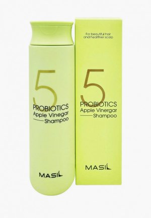 Шампунь Masil 5 Probiotics Apple Vinergar Shampoo от перхоти с яблочным уксусом, 300 мл. Цвет: зеленый