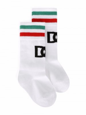 Italia logo-knit socks Dolce & Gabbana Kids. Цвет: белый