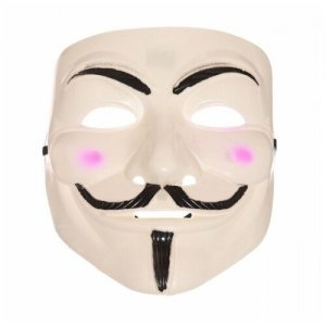 Карнавальная маска анонимуса Гай Фокс вендетта, цвет белый Happy Pirate. Цвет: белый