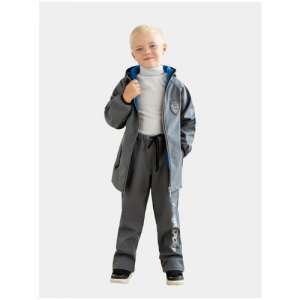 Комплект детский, Arctic kids 40-014, костюм куртка и брюки,софт шелл, демисезонный на рост 140 см, василек Bay. Цвет: синий