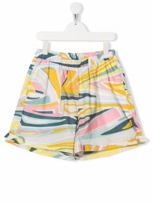 TEEN abstract-print elasticated shorts Emilio Pucci Junior. Цвет: желтый