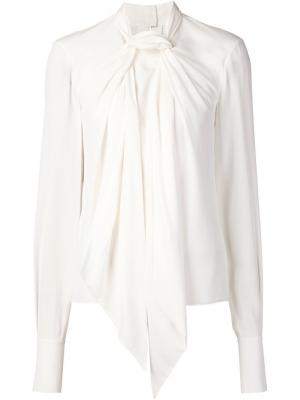 Блузка декорированная шарфом Jason Wu. Цвет: белый