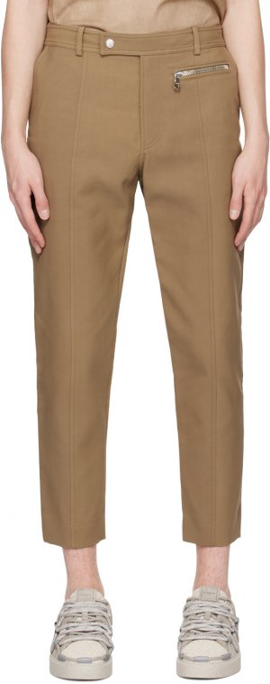 Серо-коричневые брюки со вставками Balmain