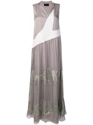 Расклешенное платье с декором Irina Schrotter. Цвет: серый