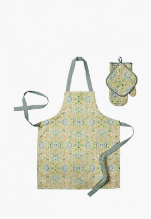 Набор кухонного текстиля Mia Cara Diamond рогожка. Цвет: зеленый
