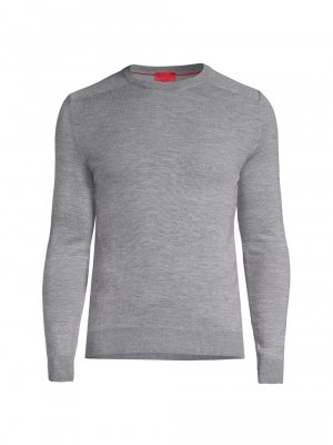Легкий свитер с круглым вырезом из смесовой шерсти , серый Isaia