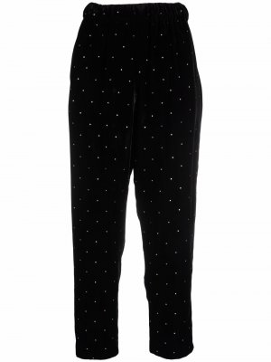 Укороченные брюки 1970-х годов со стразами Yves Saint Laurent Pre-Owned. Цвет: черный