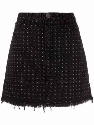 Джинсовая юбка с заклепками PINKO. Цвет: черный