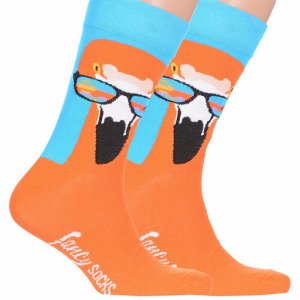 Носки , 2 пары, размер 36-40, оранжевый, бирюзовый PARA socks. Цвет: оранжевый/бирюзовый