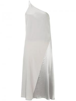 Платье на одно плечо с открытой спиной Kacey Devlin. Цвет: серый