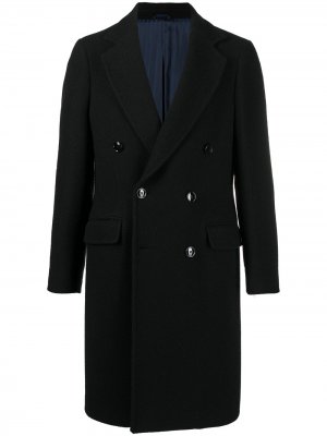 Двубортное пальто MP Massimo Piombo. Цвет: черный