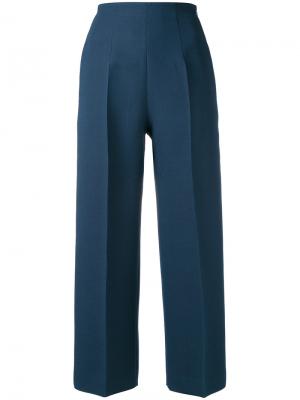 Укороченные брюки со складками Fendi. Цвет: синий