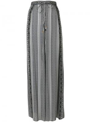 Полосатые брюки-палаццо Camilla. Цвет: зеленый