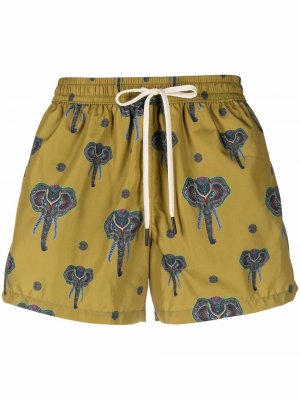 Elephant-print swim shorts Nos Beachwear. Цвет: зеленый