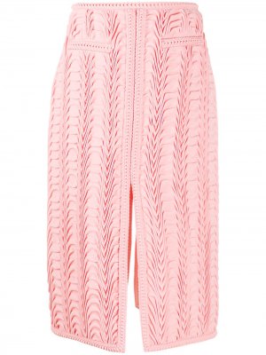 Фактурная юбка-карандаш с разрезом Marco De Vincenzo. Цвет: розовый