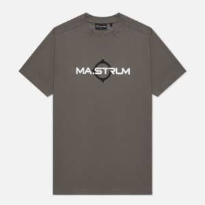 Мужская футболка Logo Print MA.Strum. Цвет: серый