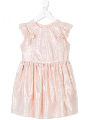 Блестящее платье с юбкой в складку Anne Kurris. Цвет: розовый