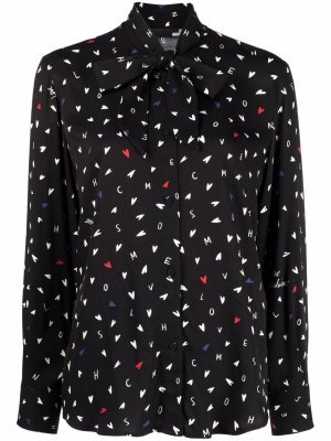 Блузка с принтом и логотипом Love Moschino. Цвет: черный