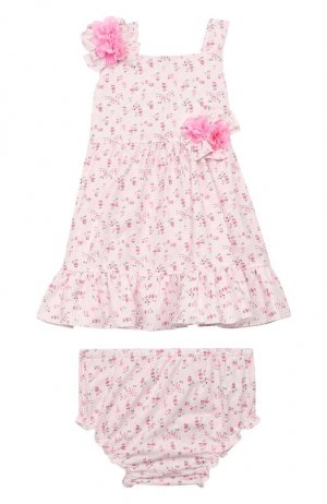 Комплект из хлопкового платья с шортами Aletta. Цвет: розовый