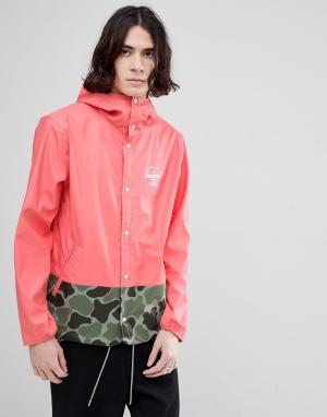 Розовая непромокаемая куртка с капюшоном и камуфляжным принтом Forecast Herschel Supply Co. Цвет: розовый
