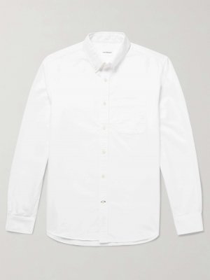 Хлопковая оксфордская рубашка с воротником на пуговицах CLUB MONACO, белый Monaco