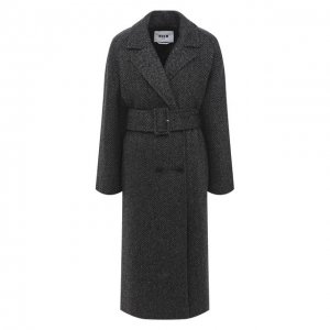 Пальто с поясом MSGM. Цвет: серый