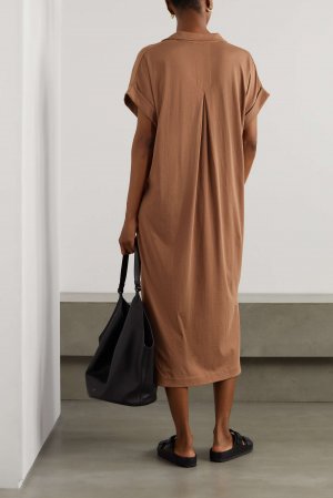 SKIN + NET SUSTAIN Платье миди Carmella из органического хлопкового джерси Pima, коричневый