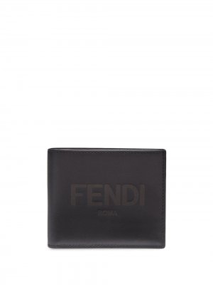 Бумажник с тисненым логотипом Fendi. Цвет: черный