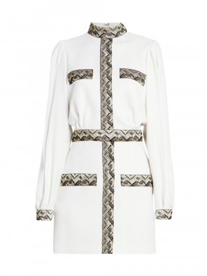 Мини-платье с металлизированной вышивкой , белый ANDREW GN