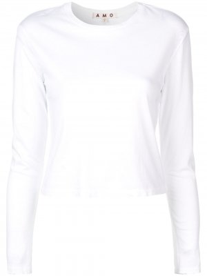 Fitted long sleeved top AMO. Цвет: белый