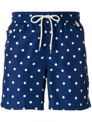 Пляжные шорты в горошек Polo Ralph Lauren. Цвет: синий