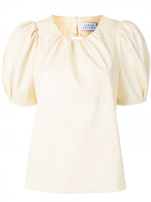 Блузка Carol из искусственной кожи Tanya Taylor. Цвет: белый