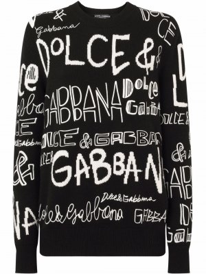 Джемпер с логотипом Dolce & Gabbana. Цвет: черный