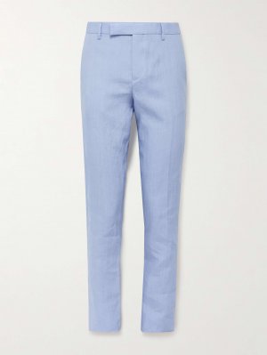 Узкие брюки из льняного костюма PAUL SMITH, синий Smith