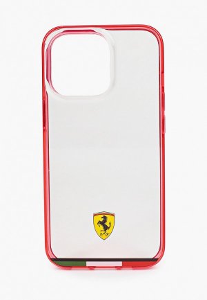 Чехол для iPhone Ferrari 13 Pro PC/TPU Italia stripe Hard Transparent/Red. Цвет: прозрачный