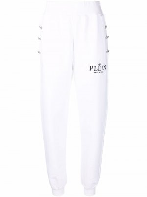 Спортивные брюки с логотипом Philipp Plein. Цвет: белый