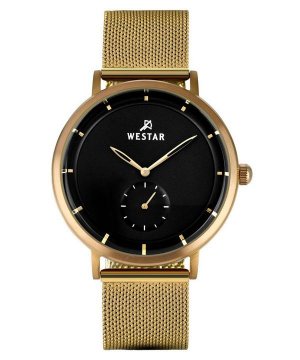 Profile Кварцевые мужские часы из нержавеющей стали золотого тона с черным циферблатом 50247BZZ103 Westar