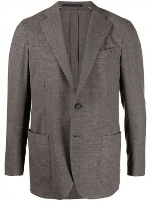 Однобортный пиджак Bagnoli Sartoria Napoli. Цвет: коричневый