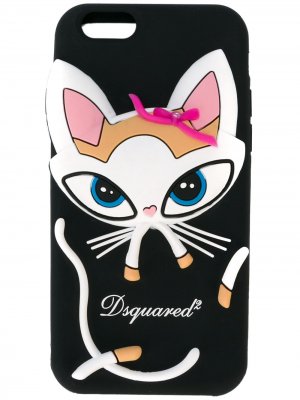 Чехол для iPhone 6 с изображением кошки Dsquared2. Цвет: черный