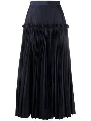 Многослойная плиссированная юбка макси Enföld. Цвет: синий