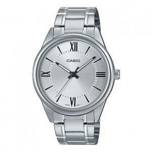 Часы Men's CASIO DRESS Series Classic Minimalistic Small Retro Business Watch Mens Silver Analog, цвет