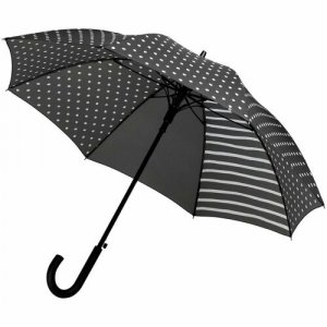 Зонт-трость , черный, белый CoolColor. Цвет: белый/черный