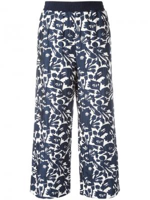Укороченные брюки с цветочным принтом IM Isola Marras I'M. Цвет: синий