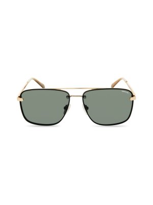 Квадратные солнцезащитные очки-авиаторы 61MM , цвет Gold Green Kenneth Cole
