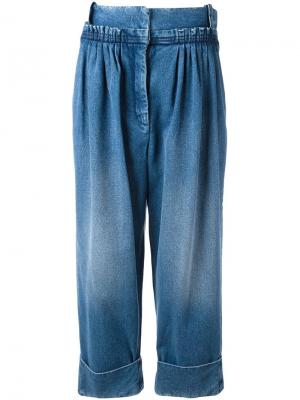 Плиссированные джинсы прямого кроя JW Anderson. Цвет: синий